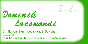 dominik locsmandi business card