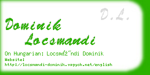 dominik locsmandi business card